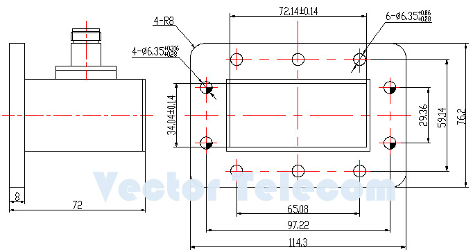Vector Telecom - VT32WCANKPA - WR284 Waveguide to Coaxial