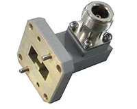 Double Ridge WG to Coaxial Adapter (Right Angle)